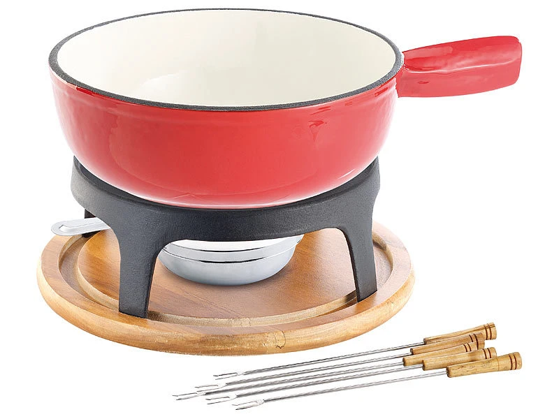 Rosenstein & Söhne Fondue:Käsefondue-Set Aus Emailliertem Gusseisen, Ø24 Cm 1 Rosenstein & Söhne Fondue:Käsefondue-Set Aus Emailliertem Gusseisen, Ø24 Cm
