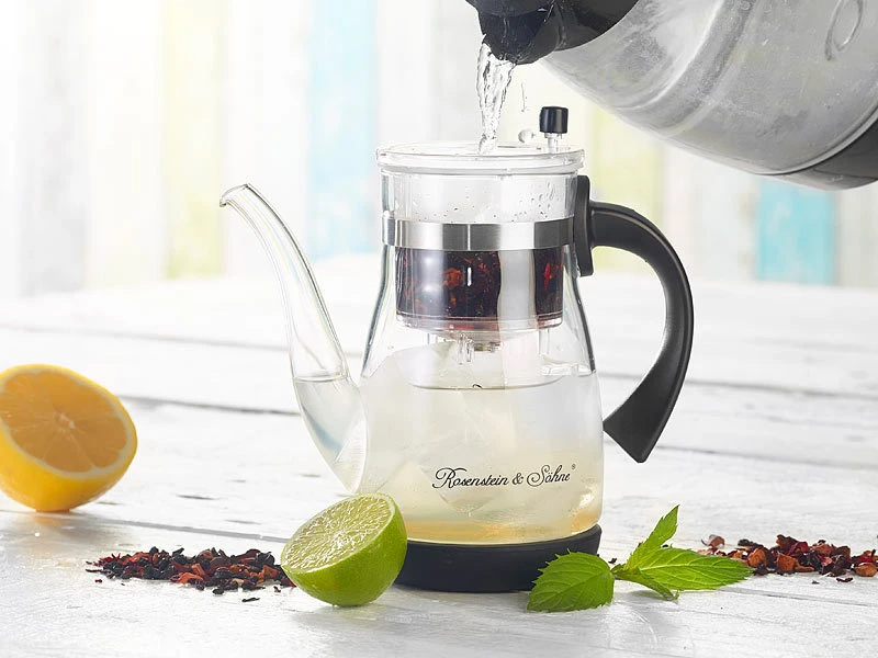 Rosenstein & Söhne Eisteemaschine:Eistee- & Tee-Bereiter-Kanne Mit Komfort-Brühfunktion, 850ml 8 Rosenstein & Söhne Eisteemaschine:Eistee- & Tee-Bereiter-Kanne Mit Komfort-Brühfunktion, 850ml – Bild 8