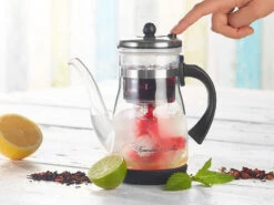 Alternative view of Rosenstein & Söhne Eisteemaschine:Eistee- & Tee-Bereiter-Kanne Mit Komfort-Brühfunktion, 850ml