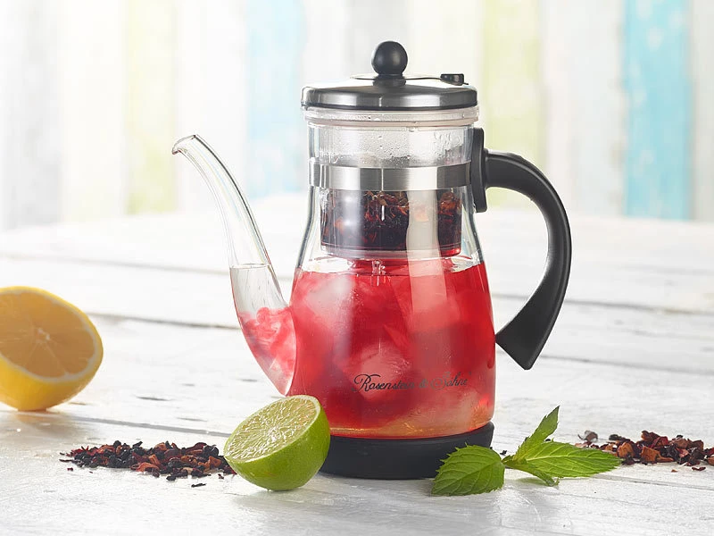 Rosenstein & Söhne Eisteemaschine:Eistee- & Tee-Bereiter-Kanne Mit Komfort-Brühfunktion, 850ml 4 Rosenstein & Söhne Eisteemaschine:Eistee- & Tee-Bereiter-Kanne Mit Komfort-Brühfunktion, 850ml – Bild 4