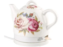 Rosenstein & Söhne Retro Wasserkocher:Keramik-Wasserkocher WSK-200.rtr, 1 Liter