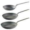 TS Stahlpfannen:Kaltgeschmiedete Bratpfannen Mit Ø 20, 24 Cm Und 28 Cm, 3er-Set