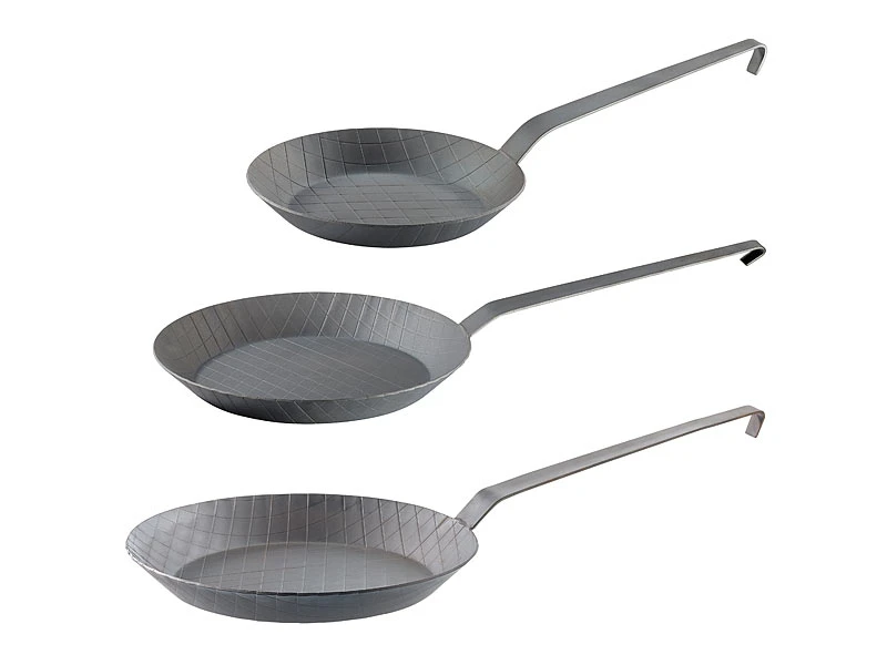 TS Schmiedepfannen:3er-Set Kaltgeschmiedete Bratpfannen, Rauten-Prägung, Ø 20, 24 & 28 Cm 1 TS Schmiedepfannen:3er-Set Kaltgeschmiedete Bratpfannen, Rauten-Prägung, Ø 20, 24 & 28 Cm