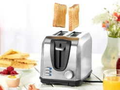 Alternative view of Rosenstein & Söhne Design-Toaster:Edelstahl-Toaster Für 2 Scheiben, 650 W (Versandrückläufer)