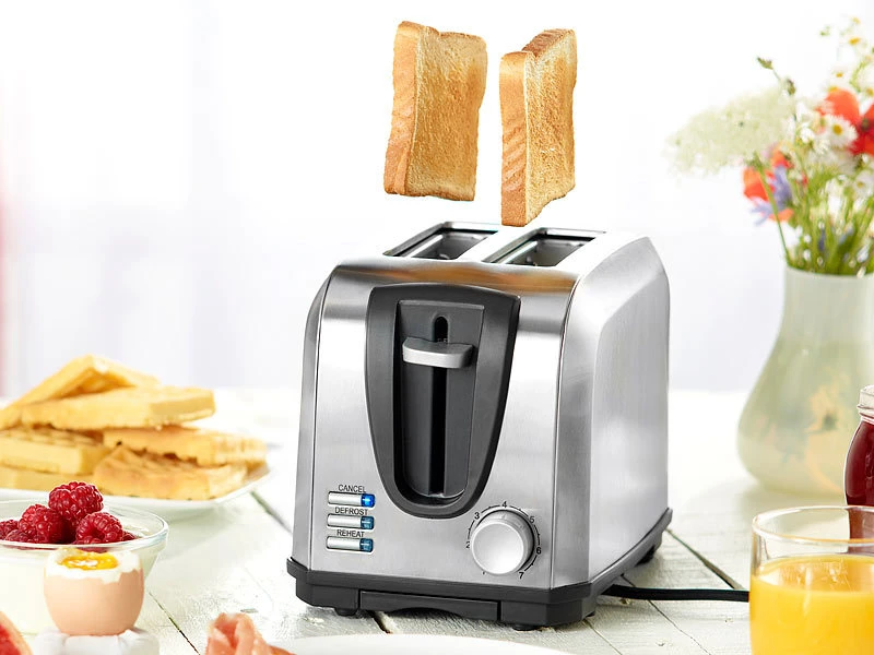 Rosenstein & Söhne Design-Toaster:Edelstahl-Toaster Für 2 Scheiben, 650 W (Versandrückläufer) 2 Rosenstein & Söhne Design-Toaster:Edelstahl-Toaster Für 2 Scheiben, 650 W (Versandrückläufer) – Bild 2