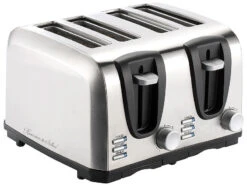 Rosenstein & Söhne Edelstahltoaster:Edelstahl-Toaster Für 4 Scheiben, 1300 W