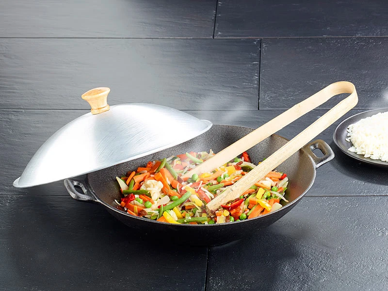 TS Wok Induktion:Gusseisen Wok Set, 30cm 2 TS Wok Induktion:Gusseisen Wok Set, 30cm – Bild 2