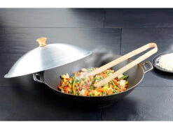 Alternative view of TS Wok Pfanne:Gusseisen Wok Set, 37cm