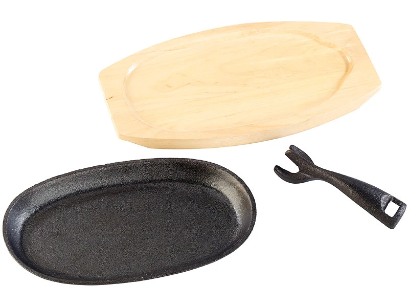 TS Gusspfannen:2 Profi-Servierpfannen, Gusseisen, Mit Untersetzer, 24x14x2,2 Cm, 820g 3 TS Gusspfannen:2 Profi-Servierpfannen, Gusseisen, Mit Untersetzer, 24x14x2,2 Cm, 820g – Bild 3