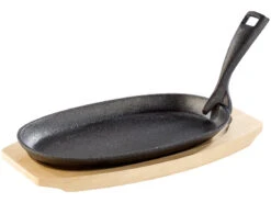 Alternative view of TS Servierpfännchen:2 Profi-Servierpfannen, Gusseisen, Mit Untersetzer, 28x18x2 Cm, 1,5 Kg
