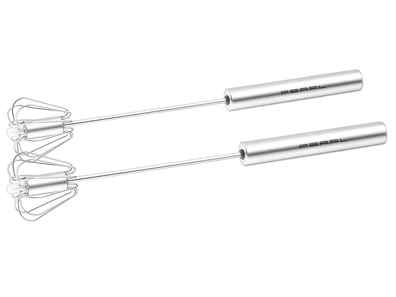 PEARL Zauberquirl:2er Set Multi-Quirl Mit Drehautomatik, Edelstahl, 25cm 2 PEARL Zauberquirl:2er Set Multi-Quirl Mit Drehautomatik, Edelstahl, 25cm – Bild 2