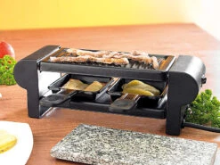 Alternative view of Rosenstein & Söhne Raclette-Tischgrill:Raclette Für 4 Personen, Mit Grillaufsatz Und Heißem Stein, 350 Watt