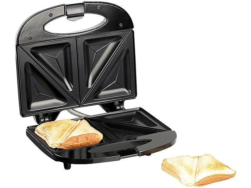 Rosenstein & Söhne Sandwitchmaker:Antihaft-beschichteter Sandwich-Toaster Für 4 Portionen, 750 Watt 1 Rosenstein & Söhne Sandwitchmaker:Antihaft-beschichteter Sandwich-Toaster Für 4 Portionen, 750 Watt