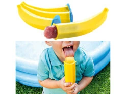 PEARL Silikonformen Eis:Silikon-Formen "Eis Banane" Für Speiseeis, 4er-Set