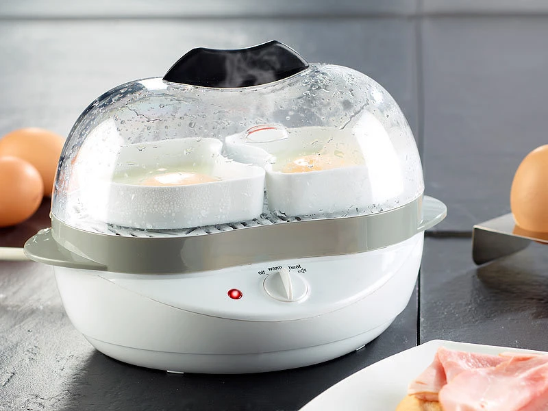 Rosenstein & Söhne Eikocher:2in1-Eierkocher Mit Warmhalte-Funktion, 400 Watt, 6 Eier Oder Rührei 2 Rosenstein & Söhne Eikocher:2in1-Eierkocher Mit Warmhalte-Funktion, 400 Watt, 6 Eier Oder Rührei – Bild 2