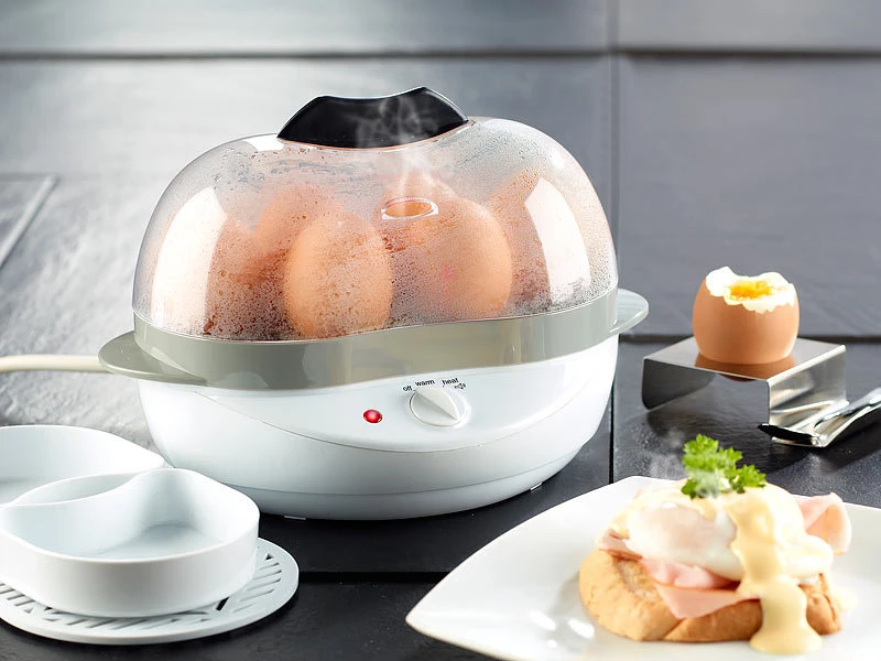 Rosenstein & Söhne Eikocher:2in1-Eierkocher Mit Warmhalte-Funktion, 400 Watt, 6 Eier Oder Rührei 1 Rosenstein & Söhne Eikocher:2in1-Eierkocher Mit Warmhalte-Funktion, 400 Watt, 6 Eier Oder Rührei