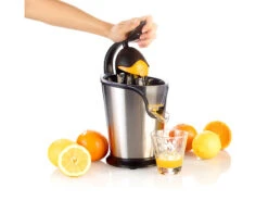 Rosenstein & Söhne Elektrische Saftpresse:Elektrische Zitruspresse Aus Edelstahl, 100 Watt