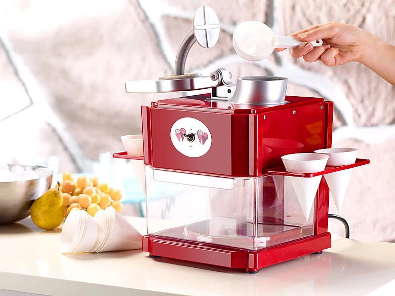 Rosenstein & Söhne Shaved Ice Maschine:Shaved-Ice-Maker Mit 4 Kunststoff-Eisbechern, 4 Servierhalter, 90 Watt 2 Rosenstein & Söhne Shaved Ice Maschine:Shaved-Ice-Maker Mit 4 Kunststoff-Eisbechern, 4 Servierhalter, 90 Watt – Bild 2