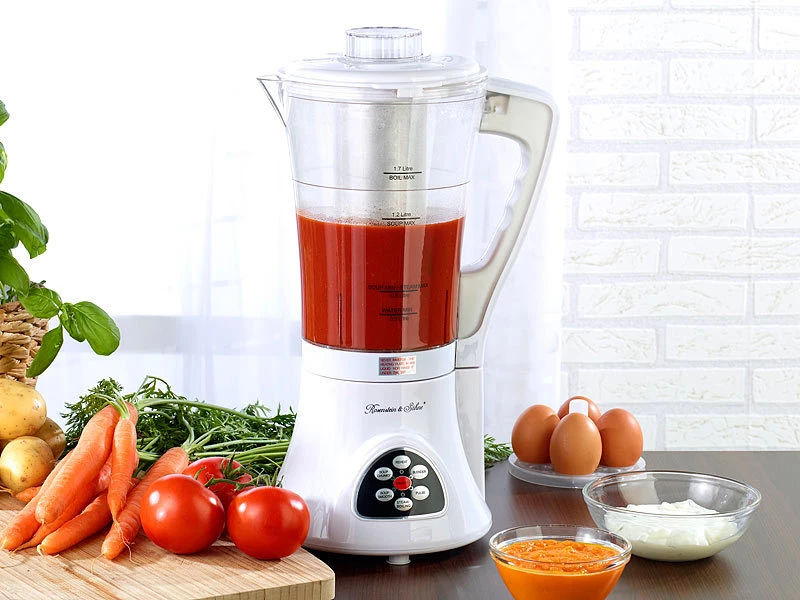 Rosenstein & Söhne Kochmixer:6in1-Thermo Koch-Mixer, 300 Watt, 1,7 Liter Für Suppen, Sojamilch Usw. 1 Rosenstein & Söhne Kochmixer:6in1-Thermo Koch-Mixer, 300 Watt, 1,7 Liter Für Suppen, Sojamilch Usw.