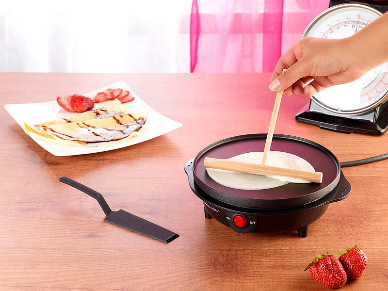 Rosenstein & Söhne Mini Crepes Maker:Elektrischer Mini-Crêpes-Maker, 500 Watt, Ø 18 Cm 3 Rosenstein & Söhne Mini Crepes Maker:Elektrischer Mini-Crêpes-Maker, 500 Watt, Ø 18 Cm – Bild 3