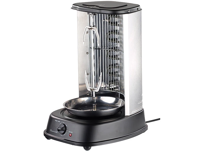 Rosenstein & Söhne Gyrosgrill:Döner- Und Gyros-Grill, 2.000 Watt, Mittelspieß Mit Spießgabeln, Timer 2 Rosenstein & Söhne Gyrosgrill:Döner- Und Gyros-Grill, 2.000 Watt, Mittelspieß Mit Spießgabeln, Timer – Bild 2