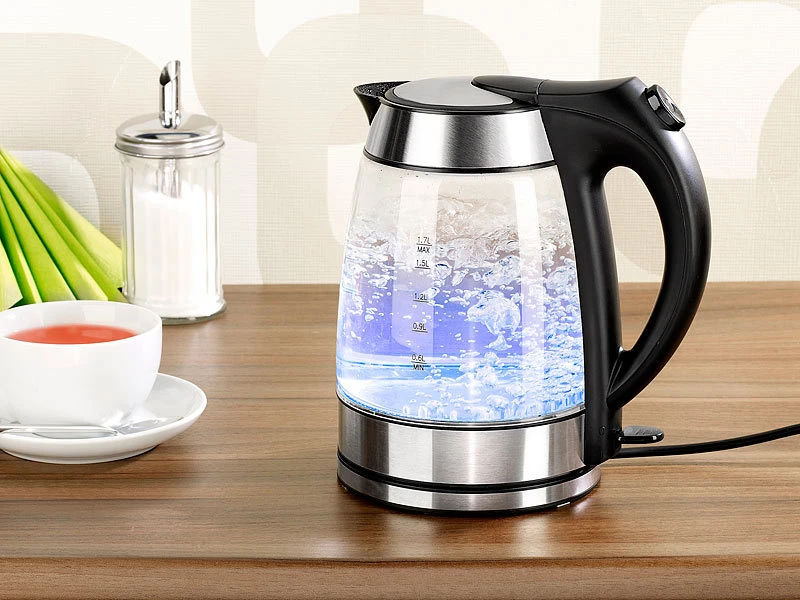 Rosenstein & Söhne Wasserkocher Glas:Wasserkocher, Temperaturabhängige LED-Beleuchtung, 1,7 Liter, 2200 W 8 Rosenstein & Söhne Wasserkocher Glas:Wasserkocher, Temperaturabhängige LED-Beleuchtung, 1,7 Liter, 2200 W – Bild 8