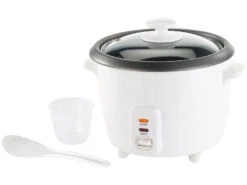 Rosenstein & Söhne Multikocher:Reiskocher Mit Dampfgar-Einsatz & Warmhaltefunktion, 1 L, 400 Watt