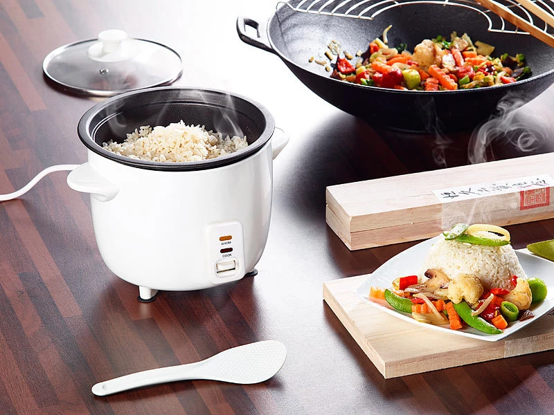 Rosenstein & Söhne Multikocher:Reiskocher Mit Dampfgar-Einsatz & Warmhaltefunktion, 1 L, 400 Watt 2 Rosenstein & Söhne Multikocher:Reiskocher Mit Dampfgar-Einsatz & Warmhaltefunktion, 1 L, 400 Watt – Bild 2