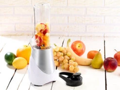 Rosenstein & Söhne Küchenmaschine:2in1-Standmixer Inklusive 4 Smoothie-Mix-Trinkbecher, 300 W, 600 Ml -Rosenstein & Söhne Shop nc3713 2 1
