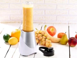 Rosenstein & Söhne Küchenmaschine:2in1-Standmixer Inklusive 4 Smoothie-Mix-Trinkbecher, 300 W, 600 Ml -Rosenstein & Söhne Shop nc3713 3 1