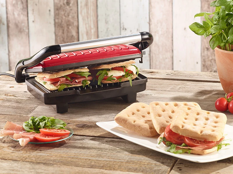 Rosenstein & Söhne Panini Sandwich Maker:Panini-, Sandwich- & Kontaktgrill CG-2510, 1.000 W 6 Rosenstein & Söhne Panini Sandwich Maker:Panini-, Sandwich- & Kontaktgrill CG-2510, 1.000 W – Bild 6