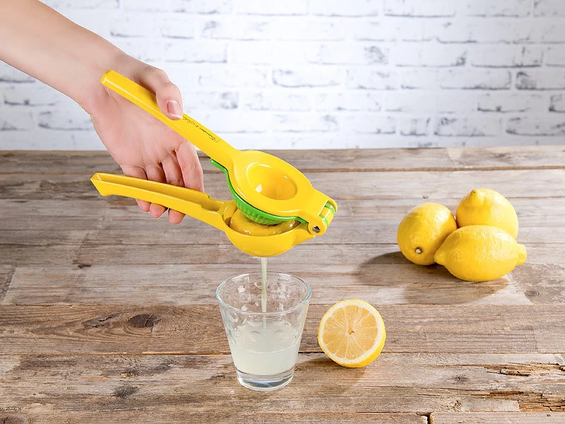 Rosenstein & Söhne Zitronenpresse Metall:2in1-Metall-Zitruspresse, 2 Schalen Für Zitronen & Limetten, Ø6&7,5cm 5 Rosenstein & Söhne Zitronenpresse Metall:2in1-Metall-Zitruspresse, 2 Schalen Für Zitronen & Limetten, Ø6&7,5cm – Bild 5