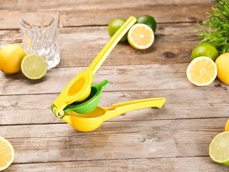 Rosenstein & Söhne Zitronenpresse Metall:2in1-Metall-Zitruspresse, 2 Schalen Für Zitronen & Limetten, Ø6&7,5cm 7 Rosenstein & Söhne Zitronenpresse Metall:2in1-Metall-Zitruspresse, 2 Schalen Für Zitronen & Limetten, Ø6&7,5cm – Bild 7