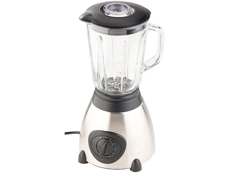 Rosenstein & Söhne Mixer:Glas-Standmixer, 6 Edelstahl Klingen, 6 Modi, 600W, 1,5 L, Profi Clean 2 Rosenstein & Söhne Mixer:Glas-Standmixer, 6 Edelstahl Klingen, 6 Modi, 600W, 1,5 L, Profi Clean – Bild 2