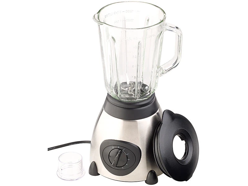 Rosenstein & Söhne Mixer:Glas-Standmixer, 6 Edelstahl Klingen, 6 Modi, 600W, 1,5 L, Profi Clean 5 Rosenstein & Söhne Mixer:Glas-Standmixer, 6 Edelstahl Klingen, 6 Modi, 600W, 1,5 L, Profi Clean – Bild 5