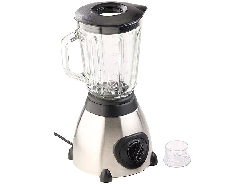 Rosenstein & Söhne Mixer:Glas-Standmixer, 6 Edelstahl Klingen, 6 Modi, 600W, 1,5 L, Profi Clean 3 Rosenstein & Söhne Mixer:Glas-Standmixer, 6 Edelstahl Klingen, 6 Modi, 600W, 1,5 L, Profi Clean – Bild 3