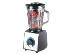 Rosenstein & Söhne Mixer Mit Glasbehälter:Glas-Standmixer, 6 Klingen, 7 Modi, Ice Crush, 600W, 1,5l, Profi-Clean