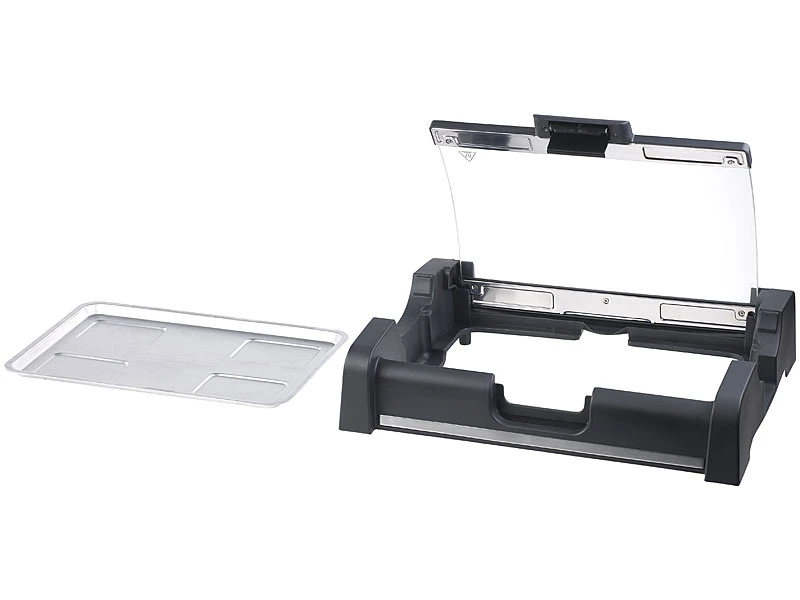 Rosenstein & Söhne Tischgrill Mit Deckel:Tischgrill Mit Glasdeckel, Keramik-beschichtete Grillplatte, 1.650 W 6 Rosenstein & Söhne Tischgrill Mit Deckel:Tischgrill Mit Glasdeckel, Keramik-beschichtete Grillplatte, 1.650 W – Bild 6
