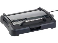 Alternative view of Rosenstein & Söhne Elektrogrill:XL-Tischgrill M. Glasdeckel, Keramik-beschichtete Grillplatte, 2.200 W
