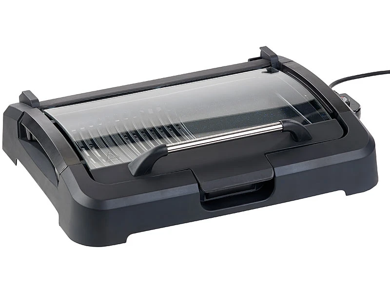Rosenstein & Söhne Elektrogrill:XL-Tischgrill M. Glasdeckel, Keramik-beschichtete Grillplatte, 2.200 W 2 Rosenstein & Söhne Elektrogrill:XL-Tischgrill M. Glasdeckel, Keramik-beschichtete Grillplatte, 2.200 W – Bild 2