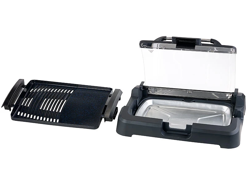 Rosenstein & Söhne Elektrogrill:XL-Tischgrill M. Glasdeckel, Keramik-beschichtete Grillplatte, 2.200 W 3 Rosenstein & Söhne Elektrogrill:XL-Tischgrill M. Glasdeckel, Keramik-beschichtete Grillplatte, 2.200 W – Bild 3