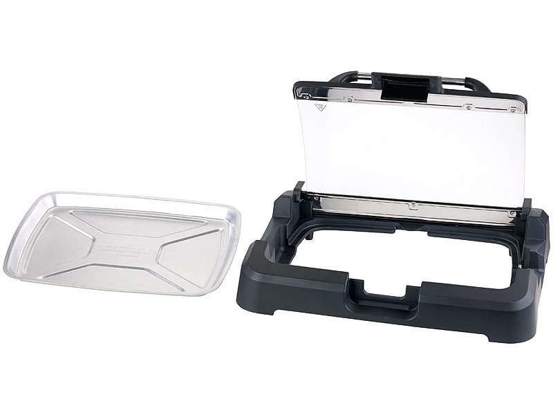 Rosenstein & Söhne Elektrogrill:XL-Tischgrill M. Glasdeckel, Keramik-beschichtete Grillplatte, 2.200 W 4 Rosenstein & Söhne Elektrogrill:XL-Tischgrill M. Glasdeckel, Keramik-beschichtete Grillplatte, 2.200 W – Bild 4