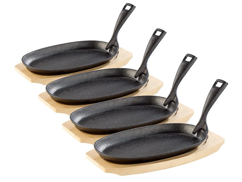 TS Servierpfännchen Guss:4 Profi-Servierpfannen, Gusseisen, Mit Untersetzer, 24x14x2,2 Cm, 820g 1 TS Servierpfännchen Guss:4 Profi-Servierpfannen, Gusseisen, Mit Untersetzer, 24x14x2,2 Cm, 820g