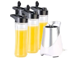 Alternative view of Rosenstein & Söhne Küchenmaschine:2in1-Standmixer Inklusive 4 Smoothie-Mix-Trinkbecher, 300 W, 600 Ml
