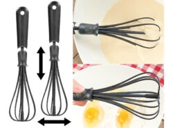 Rosenstein & Söhne Schneebesen Plastik:2er-Set Flexible Schneebesen, Verstellbare Breite