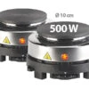 Rosenstein & Söhne Einzelkochplatte:2er-Set Elektrische Mini-Einzel-Kochplatten, Stufenlos, Je 500 Watt