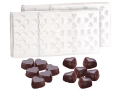 Rosenstein & Söhne Herzform Für Schokolade:2er-Set 3D Schokoladen-Gussformen-Set "Herzen"