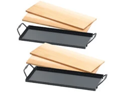 Alternative view of Rosenstein & Söhne Räucherbrett:4 Zedernholz-Grillbretter Für Holzkohle- & Gasgrills, Mit Metallrahmen