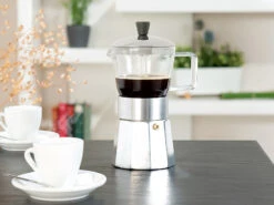 Cucina Di Modena Espressobereiter:Design-Espressokocher, Kanne Aus Borosilikat-Glas, 300 Ml, 6 Tassen -Rosenstein & Söhne Shop nx1437 6