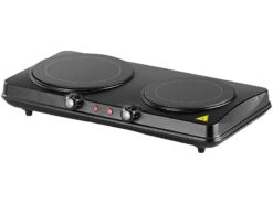 Rosenstein & Söhne Doppelkochfeld:Glaskeramik-Doppel-Kochfeld, Infrarot-Wärme, 2.000 W, Ø 16,4 & 18,8 Cm -Rosenstein & Söhne Shop nx1438 2 1